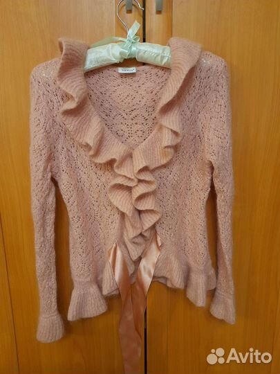 Теплая кофточка женская ажурная