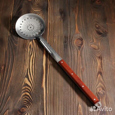 Шумовка для казана с деревянной ручкой 40 см