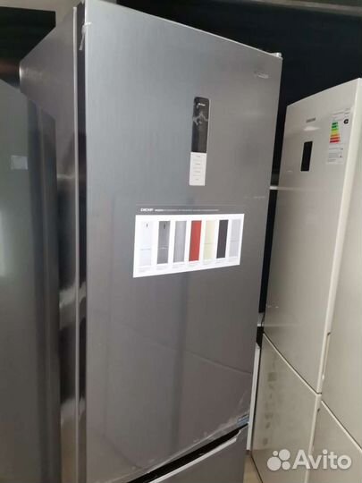 Холодильник новый 2 метра серый отличная модель