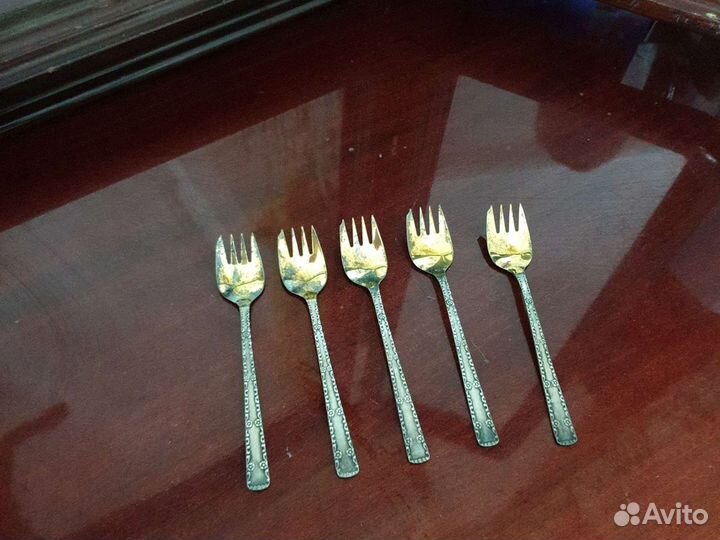 Лопатка серебро с позолотой СССР и вилочки для дес