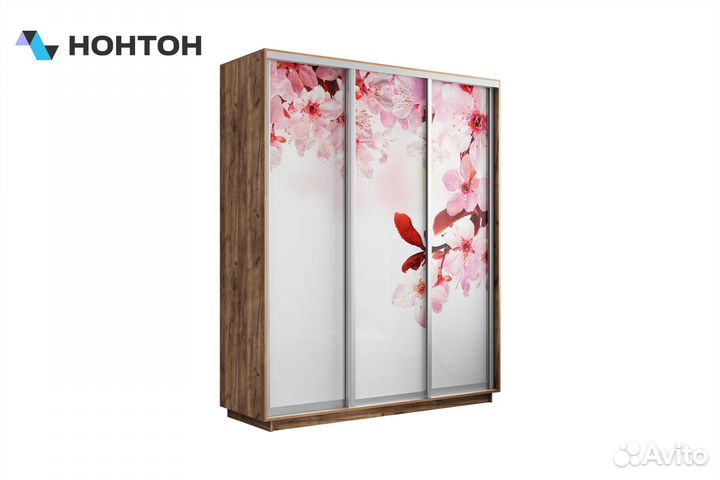 Шкаф-купе 3-х дверный Нонтон крафт табачный / фото