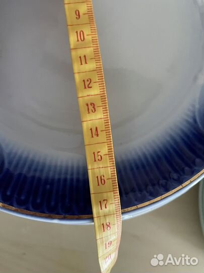 Тарелки суповые и десертные кобальт позолота