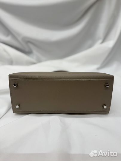 Сумка Hermes Kelly 25 epsom серая, палладий