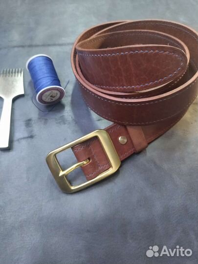 Мужской кожаный ремень ручной работы