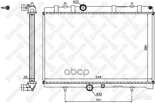 Радиатор системы охлаждения 10-25201-SX Stellox