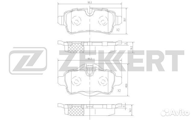 Zekkert BS-1881 Колодки торм. диск. зад Mini Clubm