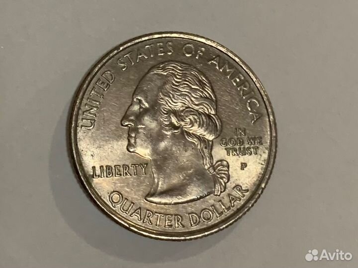 Монета 25 центов Вирджиния, США 2000 год