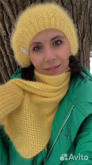 Комплект из 3х аксессуаров берет, шарф, варежки