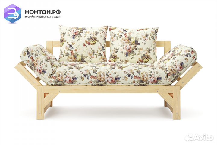 Диван кушетка Амбер желтый с цветами