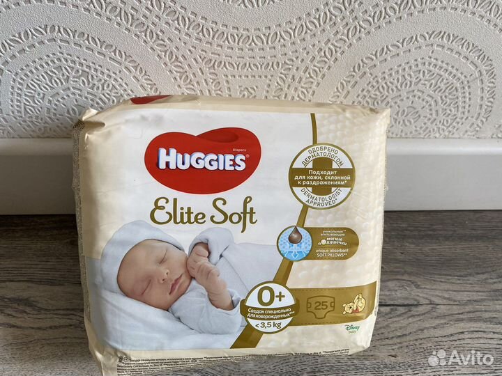 Подгузники huggies elite soft 0