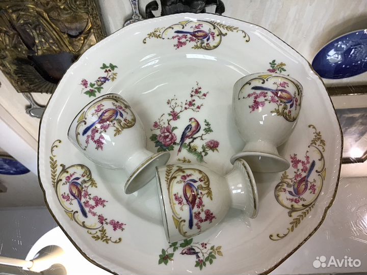 Подставка яйца пасха тарелка антиквариат 4 предмет