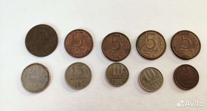 Монеты юбилейные 5р,2р,1р, советские обычные