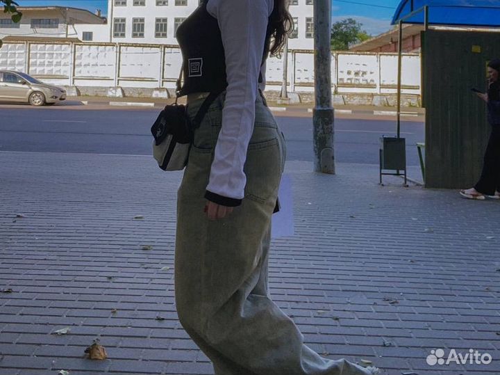 Джинсы y2k широкие