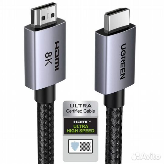 Кабель ugreen HD171 (25910) hdmi 2.1 Male To Male