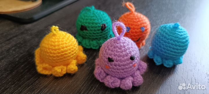 Амигуруми, вязанные игрушки, брелоки