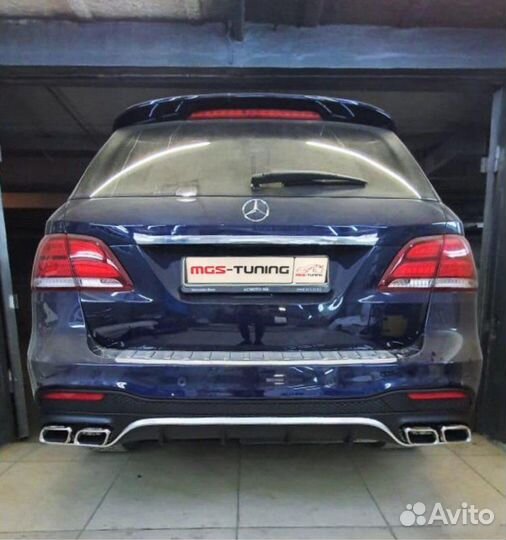 Диффузор с насадками Mercedes GLE 63 AMG хром