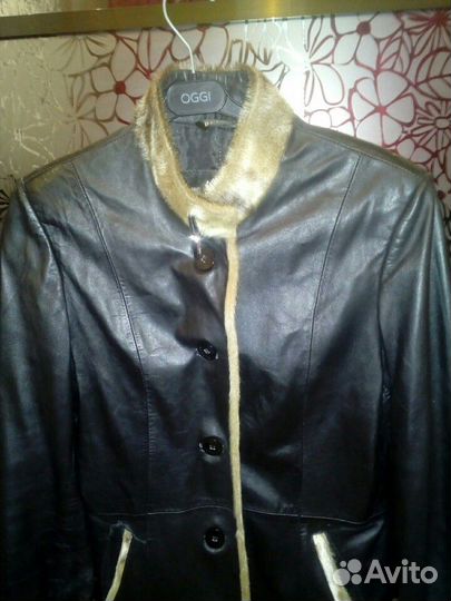 Кожаный кардиган