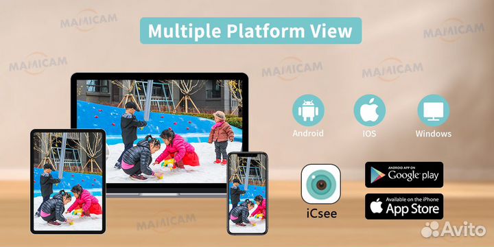 Купольная камера видеонаблюдения, Wi-Fi, 1080P HD
