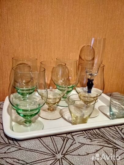 Стопки, фужеры СССР, цветное стекло
