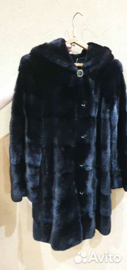 Шуба норковая с капюшоном