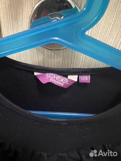 Платье школьное 128 девочки синее