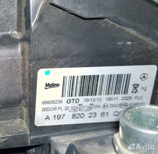 Фара на легковой а/м Mercedes SLS А 197 820 2361