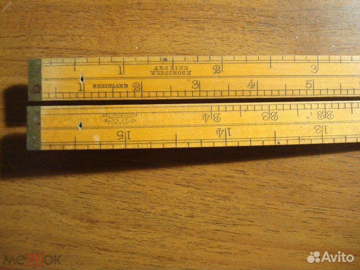 Линейка складная,19 в.Англия, Бирмингем, тиковое д