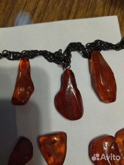 Колье из янтаря винтажное 