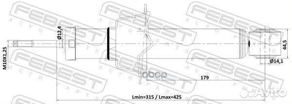 Амортизатор задний GAS.twin tube 03110003R Febest