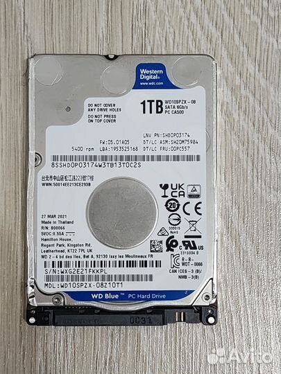 Жесткий диск 1 тб 2.5 WD Blue wd10spzx