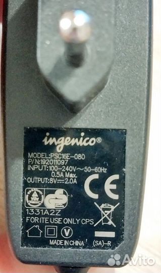 Адаптер 9V 1A для PAX S60, и др / 9V 4A / 8V 2.5A