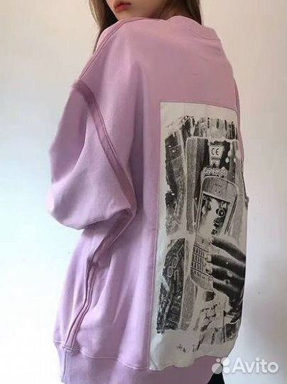 Свитшот Cav Empt в розовом цвете унисекс