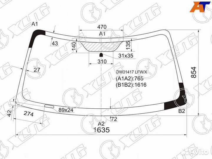 Стекло лобовое lincoln