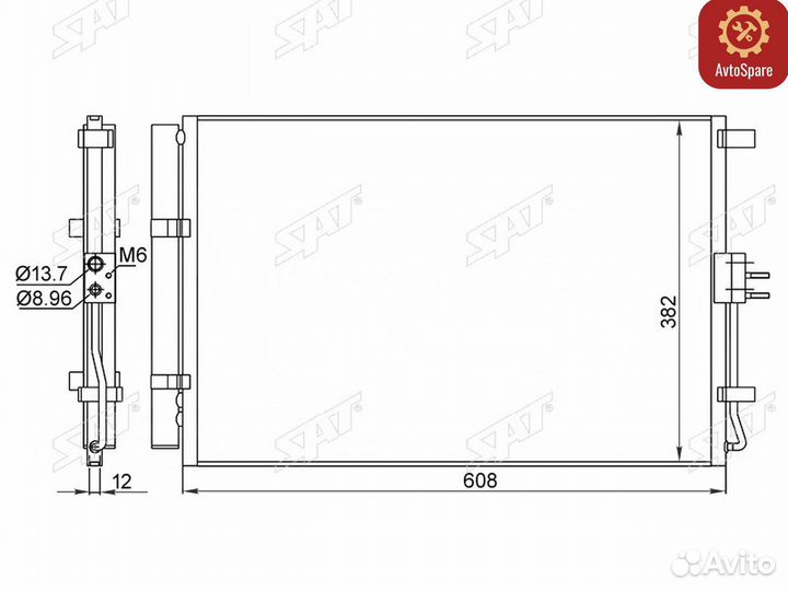 Радиатор кондиционера Kia Soul 08-14