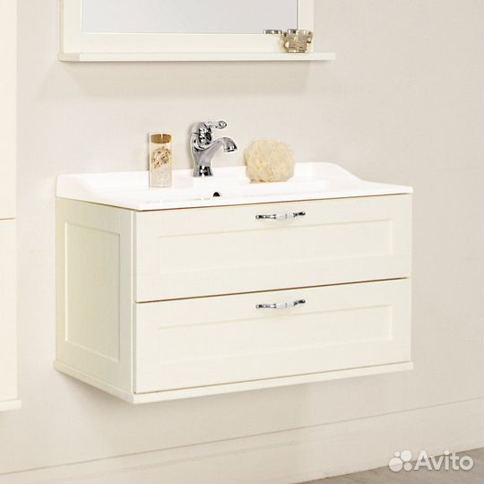 Тумба с раковиной aquaton Леон 80 дуб белый