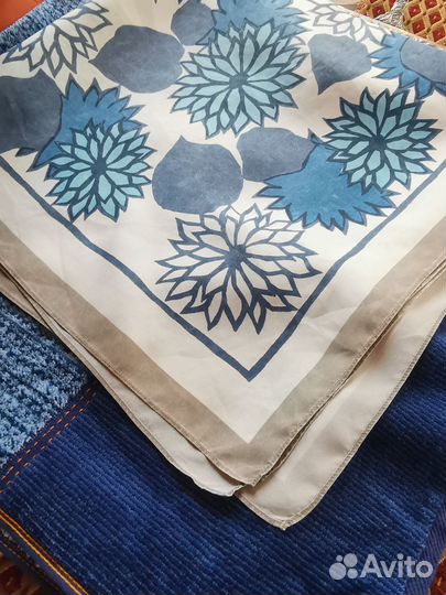 Винтажный натуральный шёлк платок