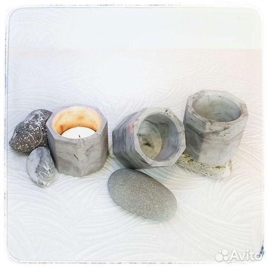 Подсвечник из гипса. Лотос из гипса