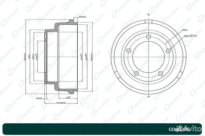 Барабан тормозной G-brake GD-61235 GD-61235 G