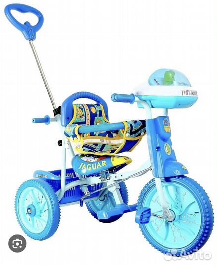 Трехколесный велосипед с ручкой Jaguar
