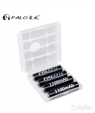 Аккумуляторы AAA Palo 1,2v 1100 mah 4 шт+кейс
