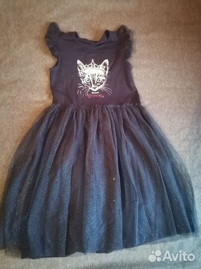 Платье нарядное на девочку с котиком