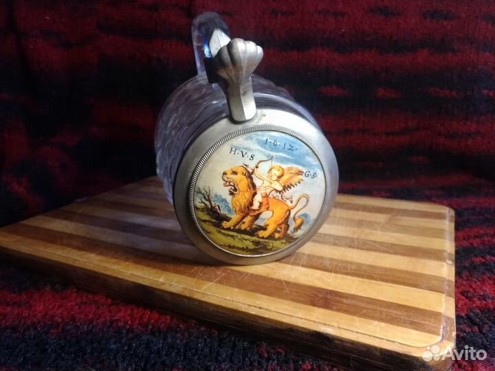 Кружка пивная старинная, стекло