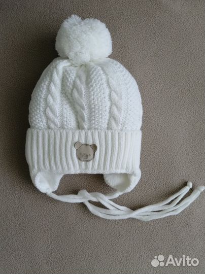 Зимняя вязаная шапочка, новая, 42-44 (4-6 мес.)