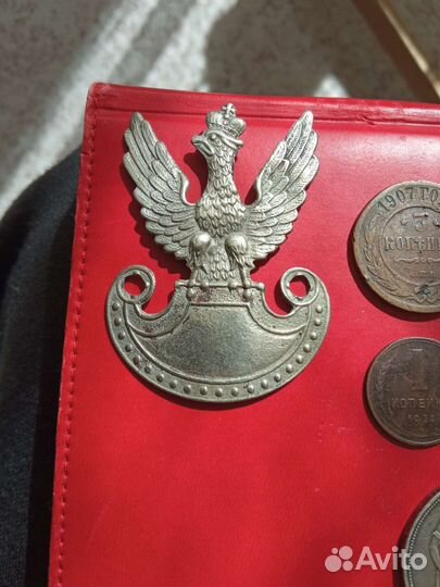 Старинные монеты, кокарда польской армии