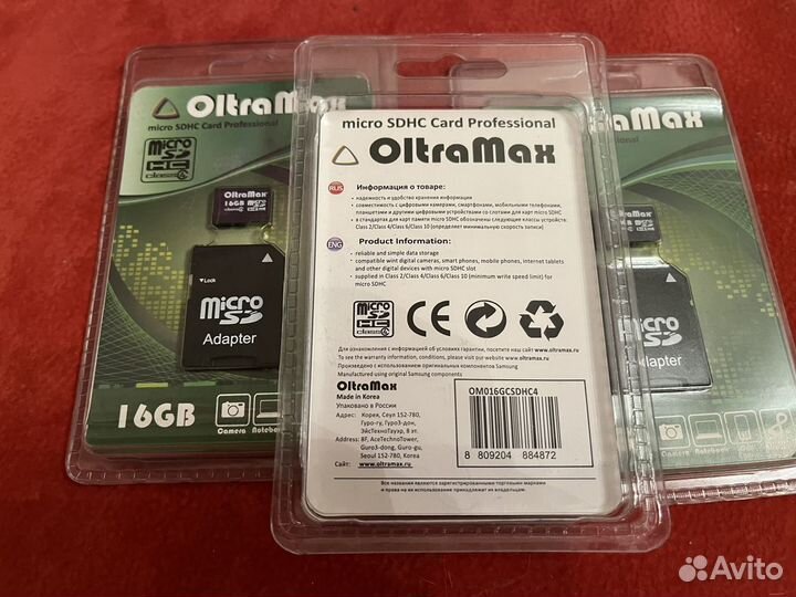 Карта памяти oltramax micro sd 16 gb