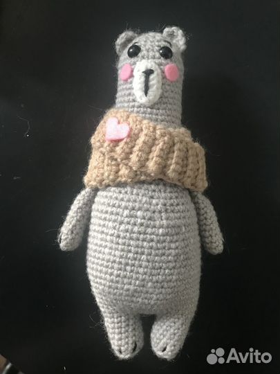 Вязаный медведь игрушка