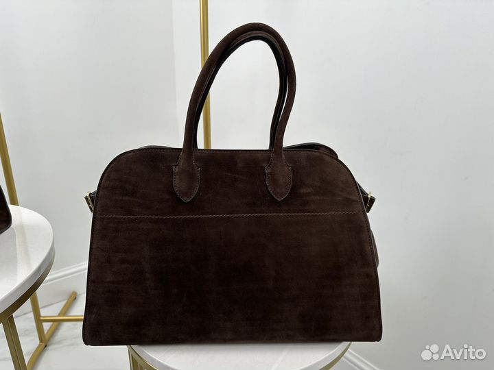 Сумка The Row Margaux 15 коричневая замша мокка