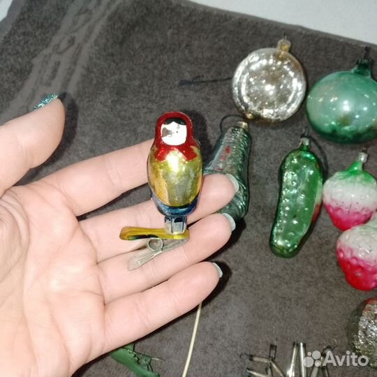 Набор старых елочных игрушек СССР