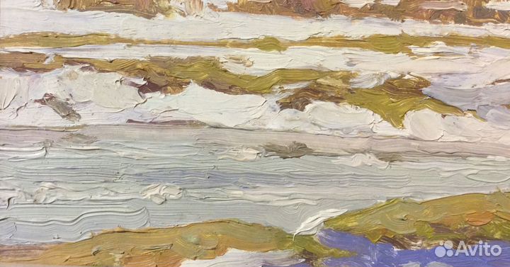 Картина. Весенний день на Нерли. Пейзаж Модоров О