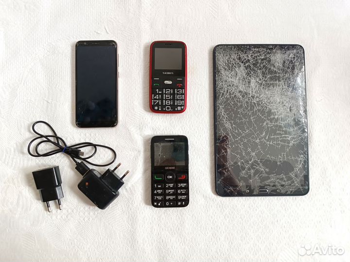Телефоны alcatel, texet, asus +планшет samsung